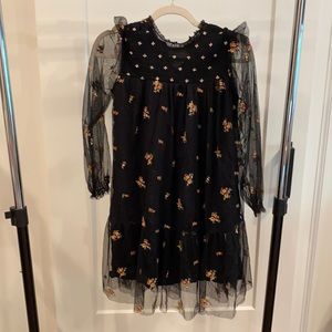 Zara black floral dress